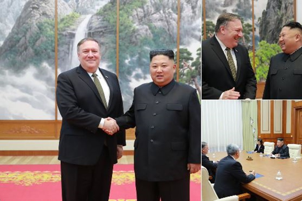 폼페이오 미 국무장관이 평양을 방문해 김정은 위원장과 만났다. /도널드 트럼프 대통령 트위터