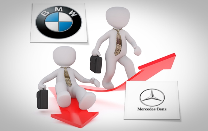 벤츠와 BMW의 판매실적이 지난해 극명하게 엇갈렸다.