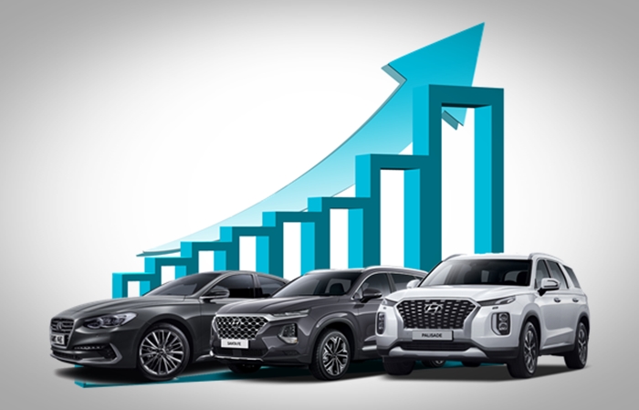 현대자동차가 신차의 연이은 성공에 힘입어 내수시장 점유율을 크게 끌어올리고 있다.