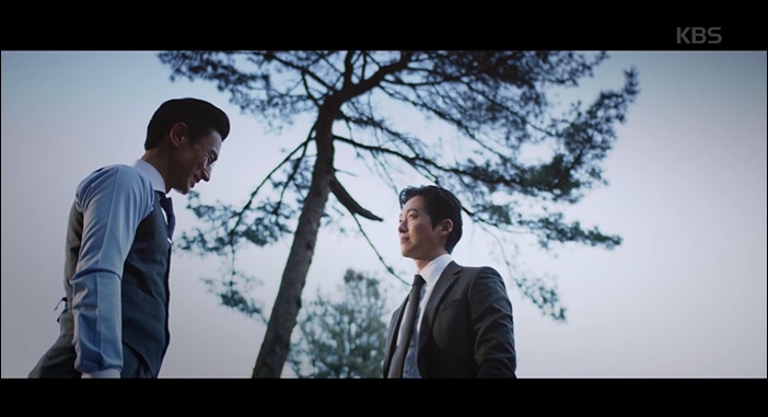 '닥터 프리즈너'를 통해 명연기를 선보이고 있는 두 남자. (사진 좌측부터) 김병철과 남궁민 / KBS 2TV '닥터 프리즈너' 방송화면 캡처