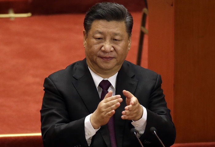 시진핑 주석이 중국 개혁개방 40주년 기념식에서 박수를 치고 있다. /AP-뉴시스