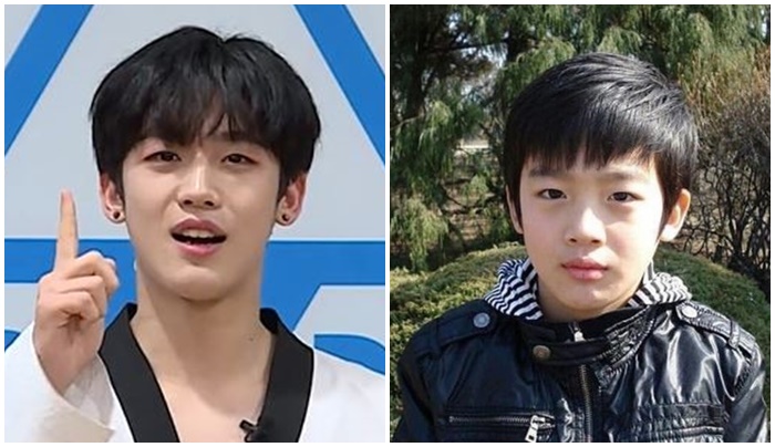 ‘프로듀스 X 101’ 김요한의 어린 시절 모습이 이목을 끌고 있다. / Mnet ‘프로듀스 X 101’ 캡처(왼쪽), 온라인커뮤니티
