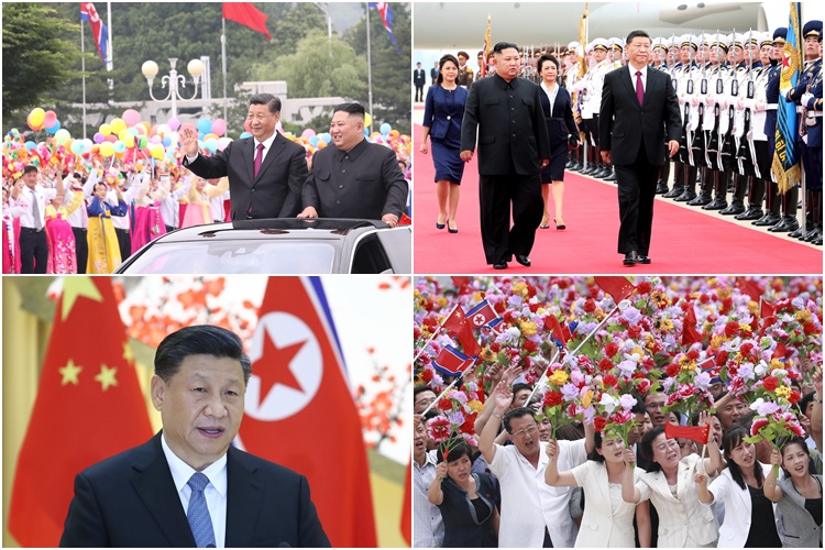 시진핑 주석의 방북 주요장면들. /신화-뉴시스