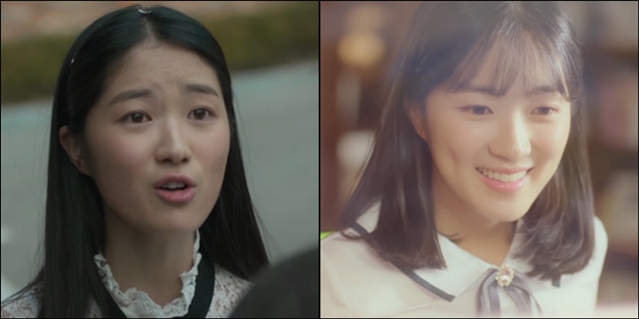 JTBC 'SKY 캐슬' 속 '강예서'(사진 좌측) 캐릭터의 모습을 벗고 '은단오'(사진 우측) 캐릭터로 완벽 변신한 김혜윤 / JTBC 'SKY 캐슬', MBC '어쩌다 발견한 하루' 방송화면 캡처