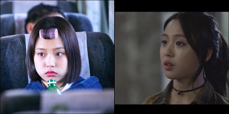 영화 '마녀'에서는 김다미('지윤' 역) 친구(사진좌측)로, tvN '하늘에서 내리는 일억개의 별'을 통해선 서인국('김무영' 역)에게 집착하는 캐릭터(사진 우측)로 변신을 꾀한 고민시 / 영화 '마녀' 스틸컷, tvN '하늘에서 내리는 일억개의 별' 방송화면 캡처
