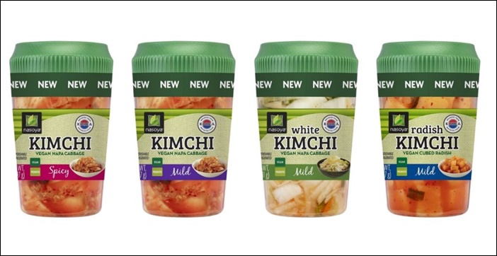 풀무원식품이 2016년 인수한 미국 두부 브랜드 '나소야'의 이름으로 현지에 판매하고 있는 수출용 김치. / 풀무원식품