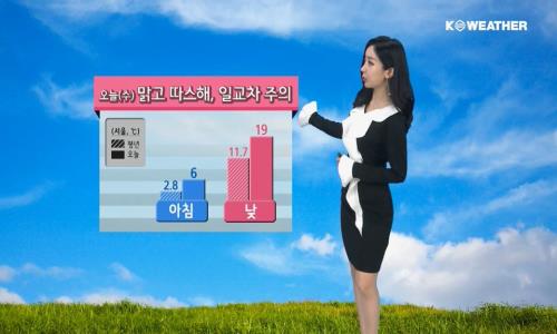 수요일인 오늘(25일·수) 날씨는 어제보다 기온이 더 오르면서 따스하겠다. 다만, 미세먼지 농도가 높게 나타나는 가운데 대기까지 건조해서 호흡기 건강에 주의가 필요하다.  / 케이웨더 제공