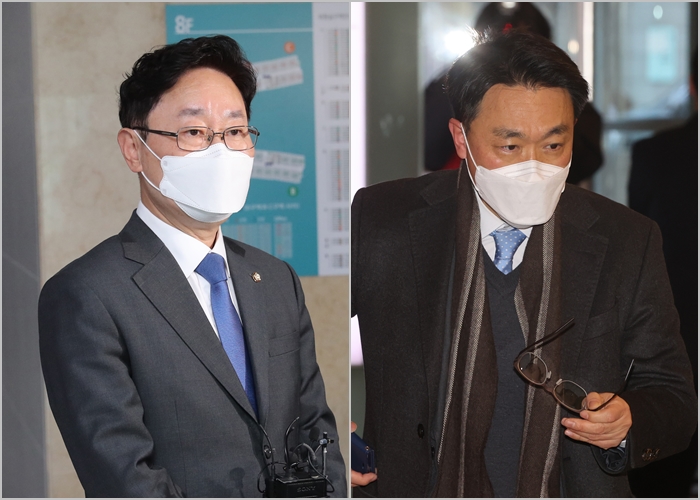박범계 법무부 장관 후보자(왼)와 김진욱 고위공직자범죄수사처장 후보자. /뉴시스