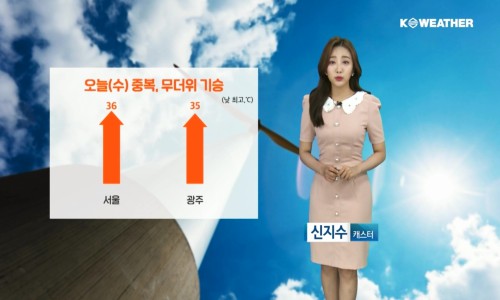 오늘(21일‧수)도 서울 등 서쪽 지역은 한낮 기온이 35℃ 안팎의 무더위를 보이겠다. / 케이웨더