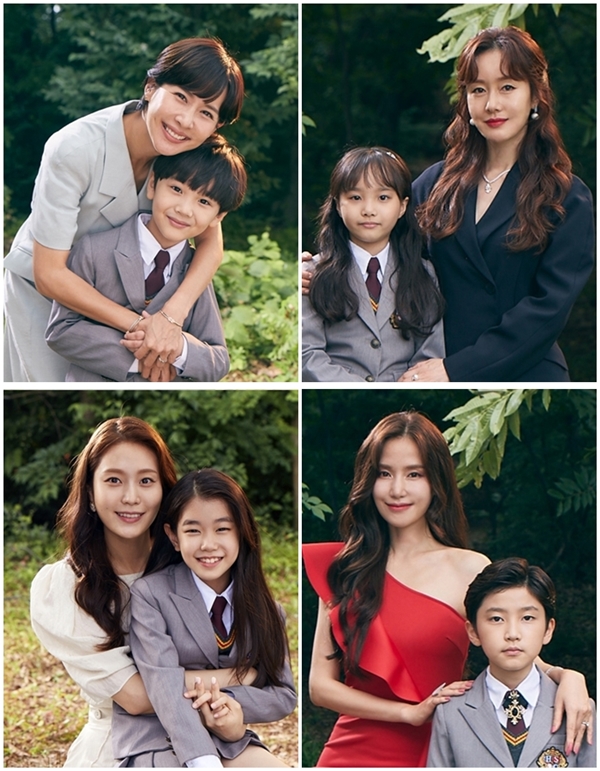 엄마로 변신한 (왼쪽 위부터 시계방향으로) 조여정‧김지수‧공현주‧박세진 스틸컷 / tvN ‘하이클래스’