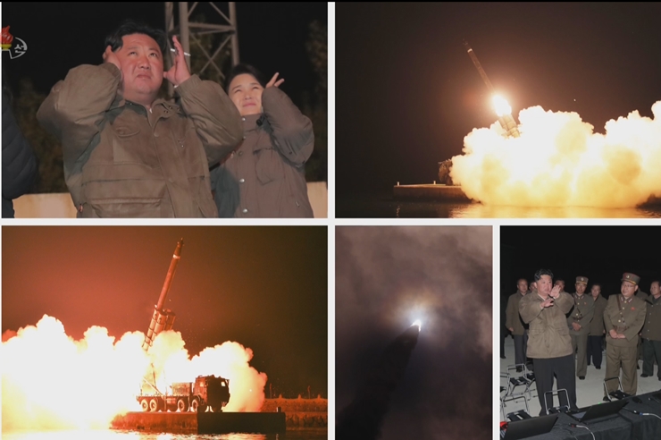 조선중앙TV는 김정은 북한 국무위원장이 지난달 25일부터 이달 9일까지 인민군 전술핵운용부대 등의 군사훈련을 지도했다고 11일 보도했다. /조선중앙TV 캡처-뉴시스