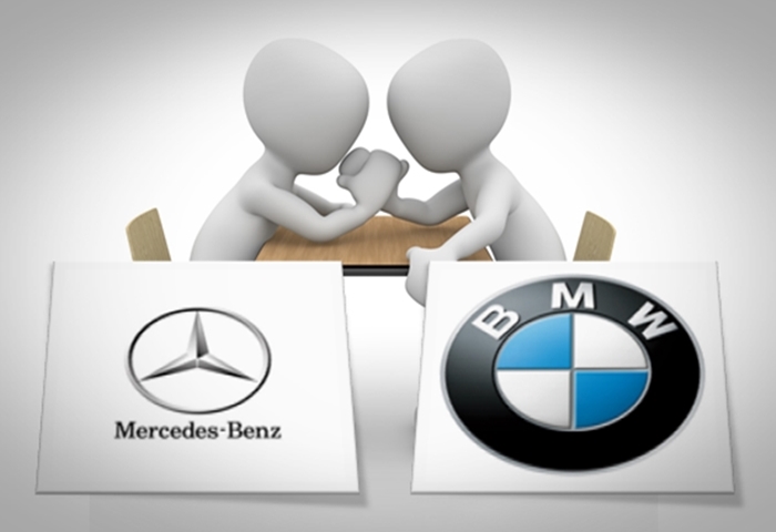 BMW와 메르세데스-벤츠의 수입차 업계 1위 다툼이 한치 앞을 알 수 없게 됐다. /그래픽=권정두 기자