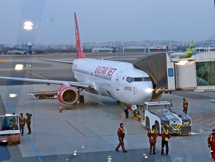 2023년 3월 26일 이스타항공 ZE205편이 김포국제공항에서 제주국제공항으로 재운항 첫 비행에 나섰다. / 제갈민 기자