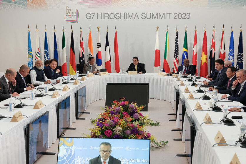 윤석열 대통령이 지난 20일 열린 주요 7개국(G7) 정상회의 확대세션에 참석했다. / 뉴시스