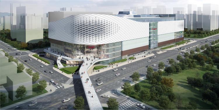 지난달 말 수원 스타필드 공사현장에서 노동자 1명이 숨지는 사고가 발생했다. 사진은 수원 스타필드 조감도 / 신세계건설