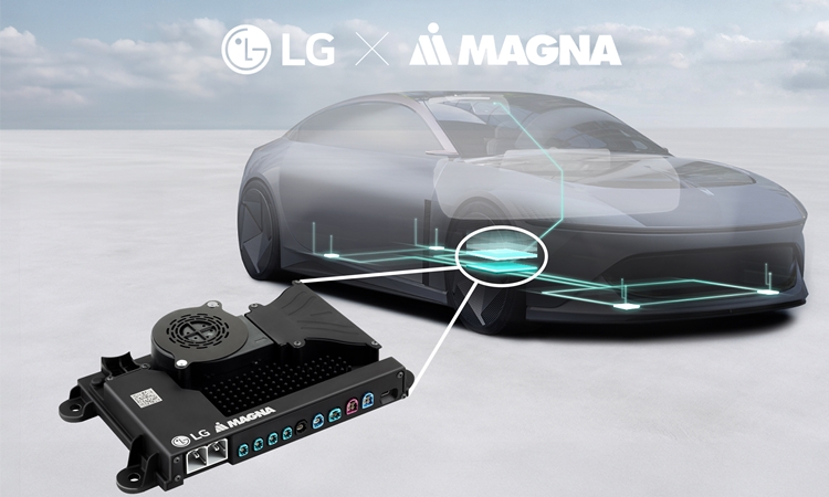 LG전자-마그나 자율주행통합플랫폼. 인포테인먼트, 자율주행, 운전자 보조 등의 기능을 통합 관리가 가능하다./LG전자