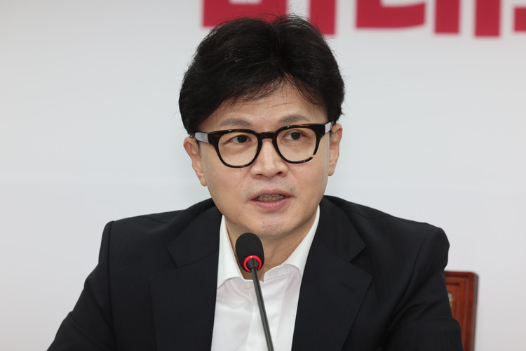 한동훈 국민의힘 당대표가 29일 오전 서울 여의도 국회에서 열린 최고위원회의에서 발언하고 있다. /뉴시스