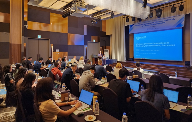  8월 28일, 인천 송도국제도시 홀리데이 인 인천 호텔 연회장에서 개최된 ‘초국경 협력을 위한 자연보전·생물다양성 워크숍(Workshop on Nature Conservation and Biodiversity for Transboundary Cooperation)’ 현장./ 박설민 기자