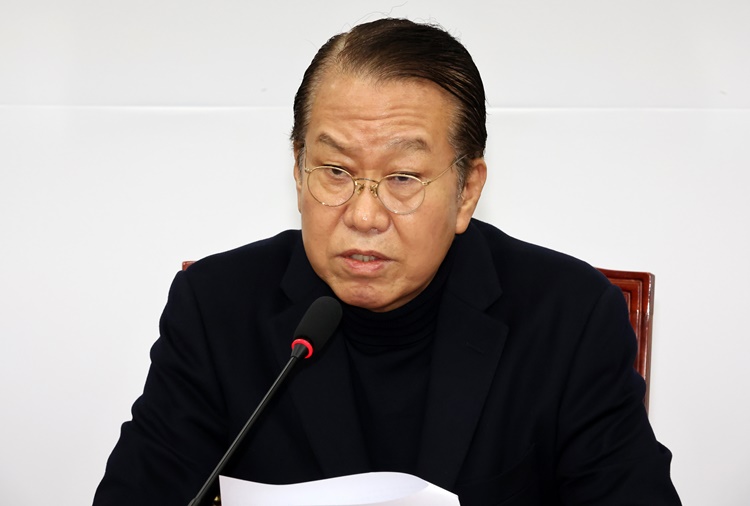 권영세 국민의힘 비상대책위원장이 지난 5일 오후 서울 여의도 국회에서 열린 비상대책위원회-중진의원 연석회의에서 발언하고 있다.  /뉴시스