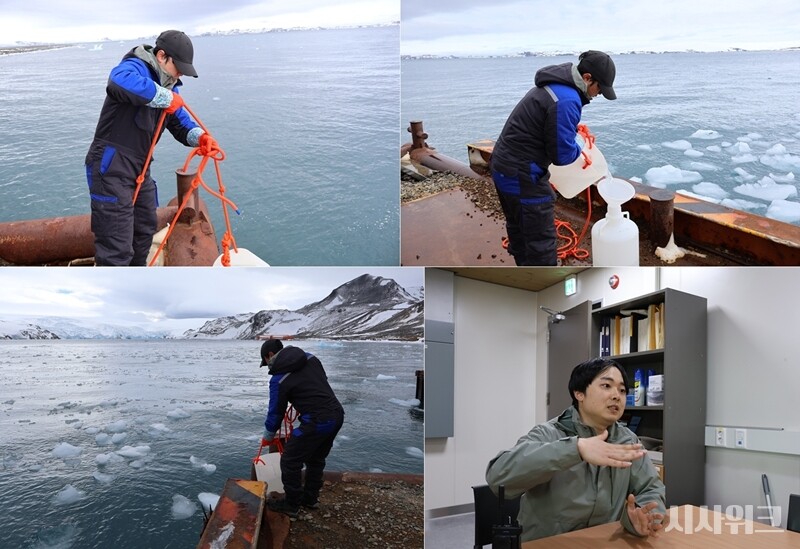 김종훈 대원은 “남극 해양 생태계는 기후변화와 오존층 파괴로 인한 환경 변화에 크게 영향을 받고 있다”며 “특히 세종기지가 위치한 킹조지섬의 바다는 기후변화로 인한 생태계 변화가 두드러지게 나타나고 있어 연구 데이터 기록이 매우 중요하다”고 말했다./ 사진=남극특별취재팀