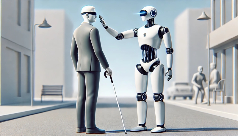  인공지능(AI) 기술의 발전으로 ‘시각장애’의 장벽이 허물어질 것이란 기대가 커지고 있다. 관련 기술이 국내외 산업·과학계에서 끊임 없이 개발되고 있기 때문이다./ 생성형 AI로 제작한 이미지