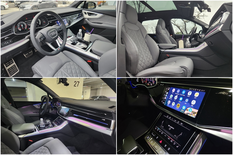 아우디 Q7 55 TFSI 콰트로 프리미엄 1열은 요즘 신차들과 달리 공조기 조작부와 센터페시아 디스플레이를 나눠 구성했다. / 제갈민 기자