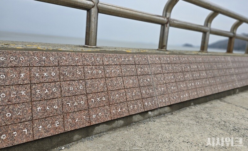 사진은 4·16 세월호 참사 희생자들의 초성이 새겨진 벽이다. / 사진=김두완·정소현 기자