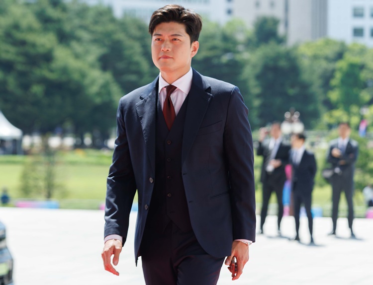 김용태 국민의힘 비상대책위원이 4일 오전 서울 여의도 국회의사당에서 열린 제21대 대통령 취임선서식에 참석하고 있다. /뉴시스