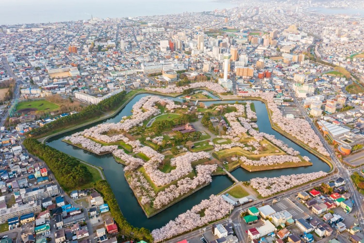 일본 소도시를 찾는 한국인 여행객들이 증가세를 보이고 있다. 특히 일본 소도시 노선의 탑승률은 80% 이상을 기록 중인 곳이 적지 않으며 상당 수는 70% 이상을 기록하고 있다. 이에 저비용항공사(LCC) 사이에서는 일본 소도시 단독 취항 노선을 선제적으로 확보하려 힘쓰는 모습이다. 최근에는 제주항공이 인천~하코다테 노선을 새롭게 취항했다. 사진은 홋카이도 하코다테 고료카쿠 공원. / 일본관광청