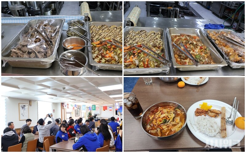 이희영 조리대원이 준비한 남극의 메뉴(위쪽)와 세종기지의 세종회관 풍경./ 사진=남극특별취재팀