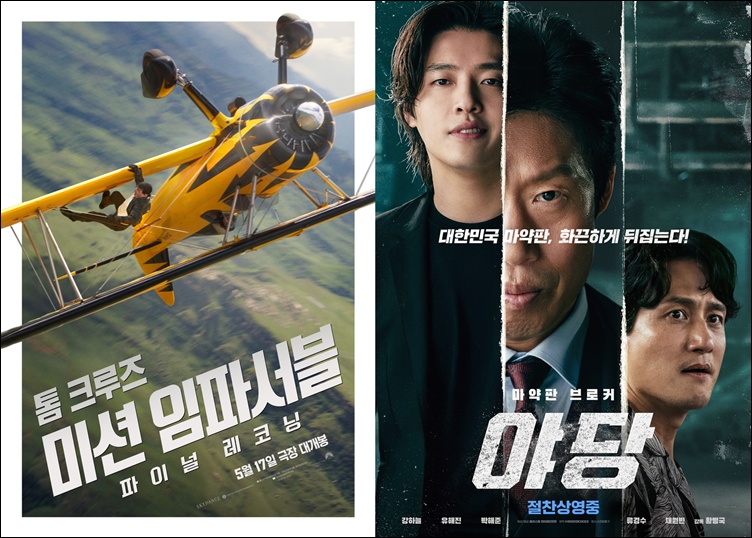 상반기 박스오피스 전체 1위는 ‘미션 임파서블: 파이널 레코닝’, 2위는 ‘야당’이 차지했다. / 롯데엔터테인먼트, 플러스엠 엔터테인먼트