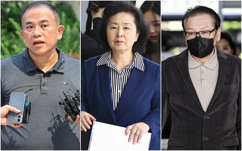 김건희 씨는 윤석열 정권의 '비선 실세'로서 직접 정치와 권력 행사에 개입했다는 의혹을 받고 있으며, (사진 왼쪽부터) 명태균 씨, 김영선 전 의원, 건진법사 전성배 씨 등과 각종 비리 의혹이 연결돼 있다는 혐의를 받고 있다. / 뉴시스