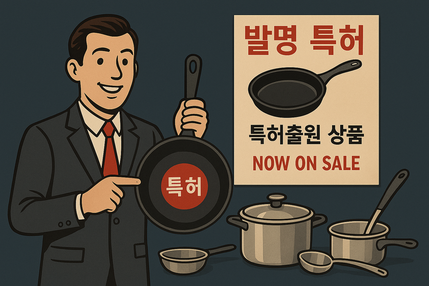 한국소비자원과 특허청이 실태조사한 결과, 특허, 실용신안, 디자인, 상표 등 지식재산권 관련 허위표시한 주방용품 광고 444건이 적발됐다. / AI 생성 이미지