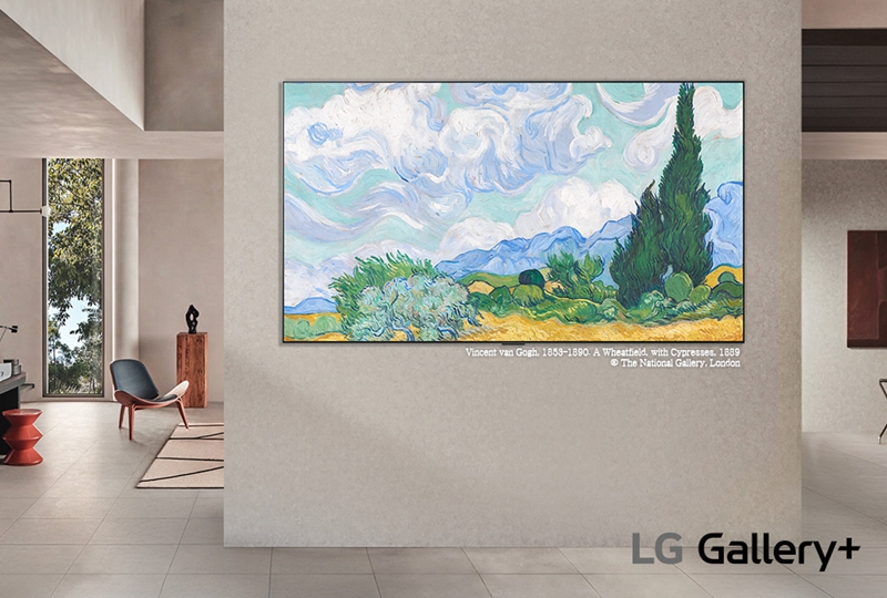 LG전자는 ‘LG 갤러리 플러스(LG Gallery+)’ 서비스를 새롭게 선보인다고 25일 밝혔다. 이 신규 서비스는 미술 작품을 비롯한 다채로운 콘텐츠를 취향에 따라 지원한다./ LG전자