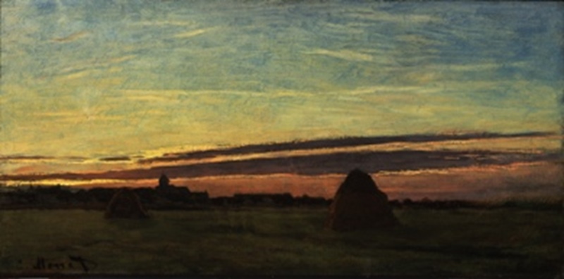 클로드 모네, ‘샤이의 건초더미들’, 캔버스에 유채, 1875년, 30.16 cm x 60.48 cm, 샌디에이고 미술관 © The San Diego Museum of Art / 가우디움어소시에이츠