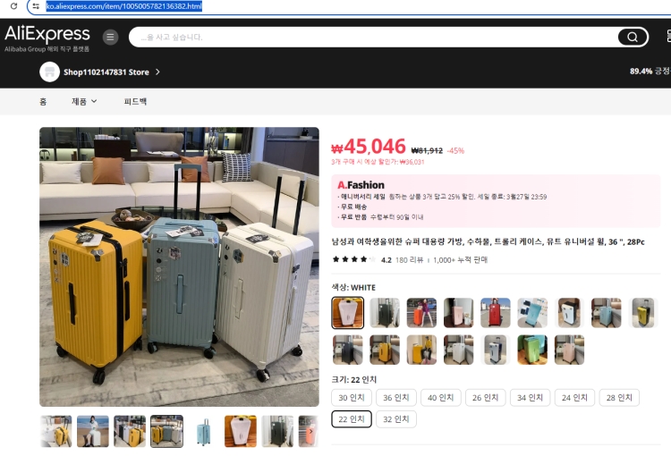 해외 직구 플랫폼 ‘알리익스프레스’의 계열사가 총 20.9억 상당의 과징금을 물게 됐다. 사진은 알리익스프레스 계열사 오션스카이의 상품 가격 광고(예시). / 공정거래위원회