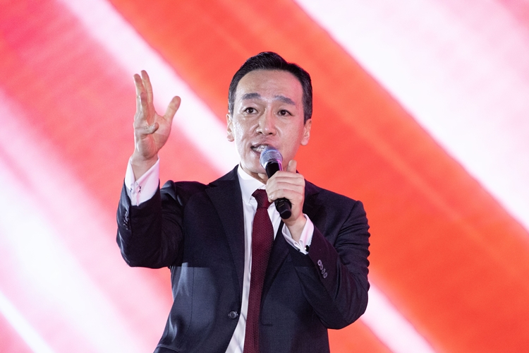 김민수 국민의힘 신임 최고위원이 지난 8월 22일 충북 청주오스코에서 열린 국민의힘 제6차 전당대회에서 당선인사를 하고 있다. (공동취재) / 뉴시스