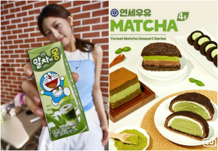 초코에몽, 연세우유크림빵 등 인기 상품도 말차 신상품으로 출시되고 있다. / 남양유업, BGF리테일