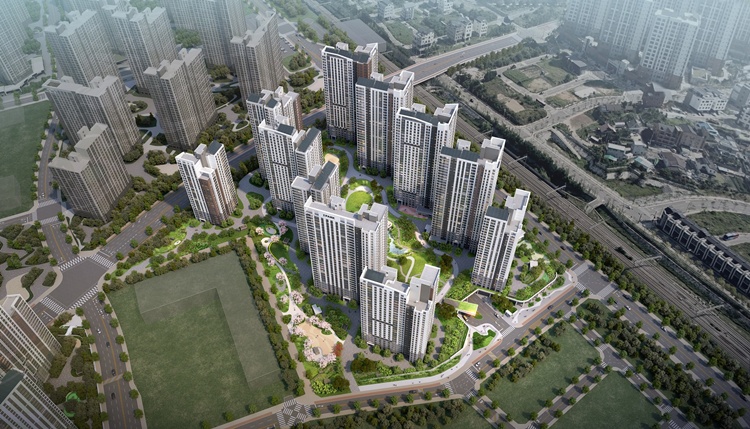 단지는 지하 2층~지상 최고 34층, 11개 동, 총 1,222세대 규모로 조성된다. 이 중 전용면적 84㎡ 563세대, 102㎡ 350세대, 118㎡ 64세대 등 977세대가 일반분양 물량으로 공급될 예정이다. / 
