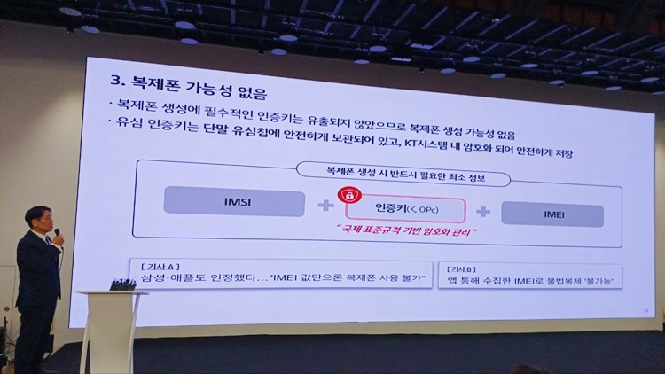 사진은 구재형 KT 네크워크기술본부장이 지난 18일 광화문 사옥 기자간담회에서 브리핑하는 모습. / 조윤찬 기자 