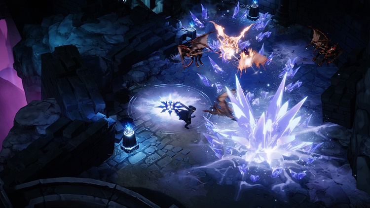 광명, 염화, 서리 등 속성의 버프 스킬을 습득하면 일반 공격, 특수 공격, 대시 등에 해당 속성 스킬이 적용된다. 사진은 서리 버프 스킬을 사용한 모습. / 넷마블