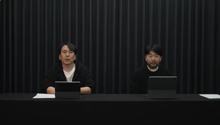 소인섭 엔씨 사업실장(왼쪽)과 김남준 ‘아이온2’ PD는 19일 긴급 라이브 방송을 진행하며 이용자 눈높이에 맞추지 못한 서비스에 대해 사과했다. / 엔씨 라이브 방송 화면