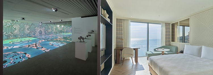 그랜드 조선 부산 호텔이 미디어 아트 전시 관람을 포함한 패키지를 구성했다. / 조선호텔앤리조트