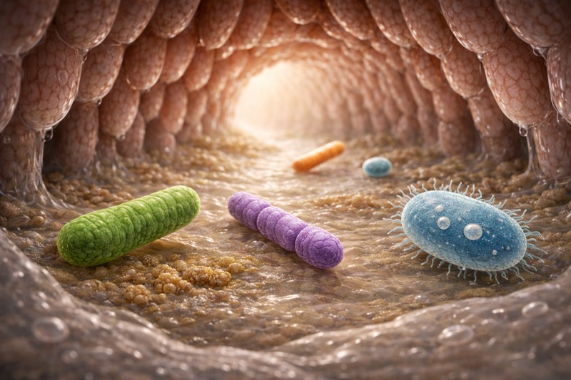 장내미생물은 유익균, 유해균, 중간균으로 나뉘어 균형을 이룬다. 이때 장내미생물 균형이 깨지면 유익균 군집이 붕괴하게 된다. 그렇게 되면 염증과 스트레스가 발생, 암과 당뇨 등 각종 질병이 발생하게 되는 것이다./ 생성형 AI로 제작한 이미지