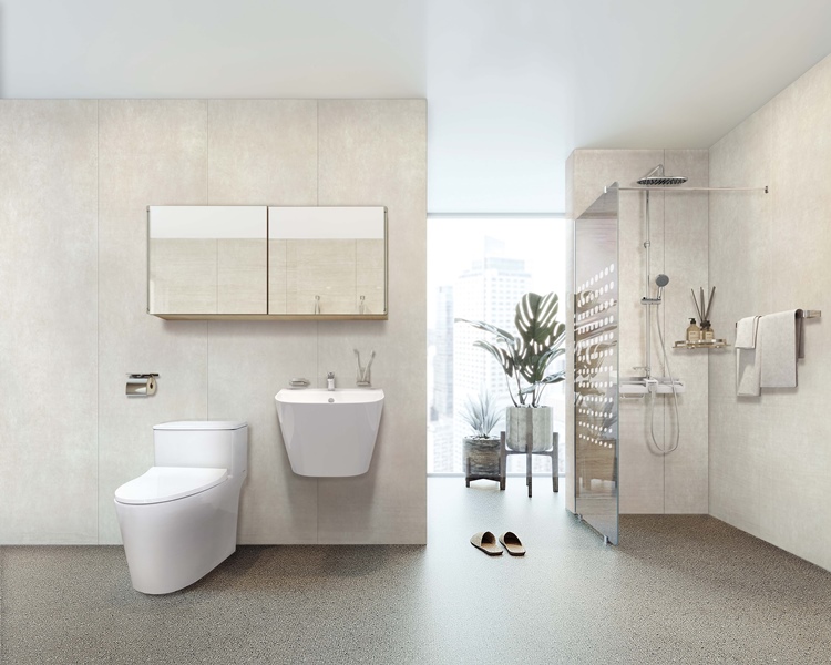 사진은 KCC글라스 홈씨씨 욕실 시공 패키지 ‘이지바스’ 코지 내추럴. / KCC글라스 