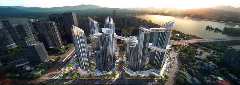 용산 정비창 전면 제1구역 재개발 사업은 서울 용산구 한강로3가 일대에 지하 6층~지상 38층, 12개 동 규모로 공동주택 780세대와 오피스텔 651실, 업무·상업시설을 조성하는 대형 정비사업이다. / HDC현대산업개발