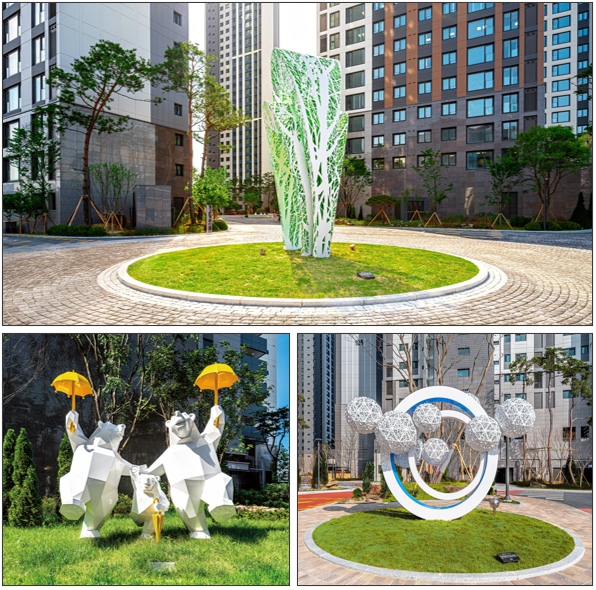 두산건설 단지 내에 설치된 예술 작품 / 두산건설 