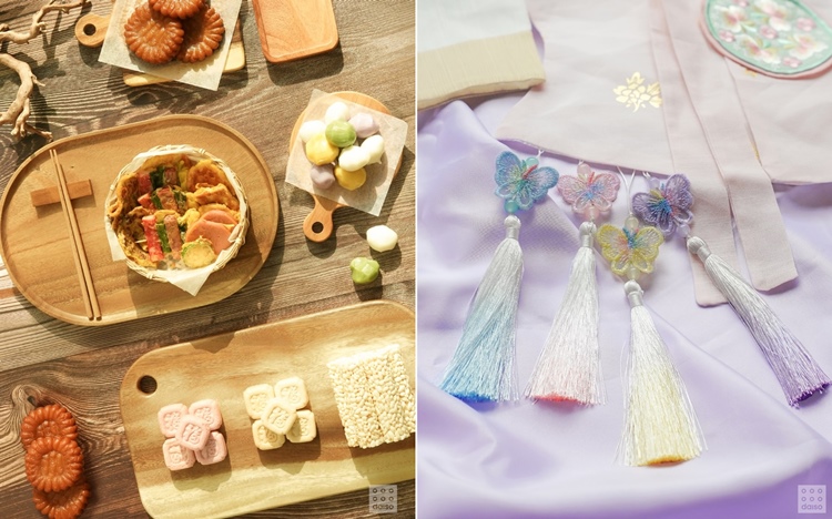  균일가 생활용품점 ㈜아성다이소가 ‘설 명절용품 기획전’을 진행한다. 사진은 ‘수아르 우드 트레이’, ‘수아르 우드 도마’(좌측)와 ‘나비 태슬 장식’(우측) / ㈜아성다이소