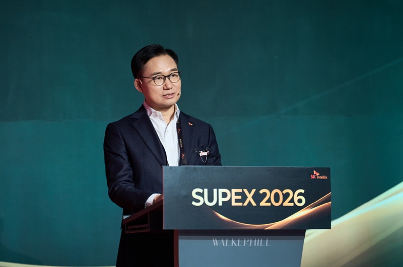 2026년 비전과 전략방향을 발표하고 있는 SK인텔릭스 안무인 대표이사. / SK인텔릭스