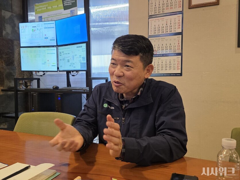 지난달 24일 용인 기흥구에 위치한 지필로스 본사에서 ‘시사위크’와 만난 박가우 지필로스 대표는 이제 재생에너지를 국내외적으로 확대하는 기조가 커지고 있어 수소 업계에 봄바람이 불 것으로 다들 기대하고 있다고 전했다./ 사진=박설민 기자